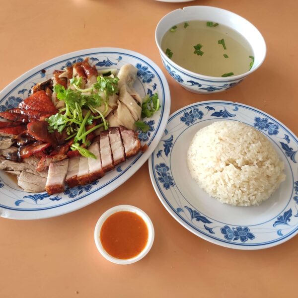 Xin Kee Hainanese Chicken Rice - Old Airport Road: Assorted Chcken & Roast Meats with Soup & Rice